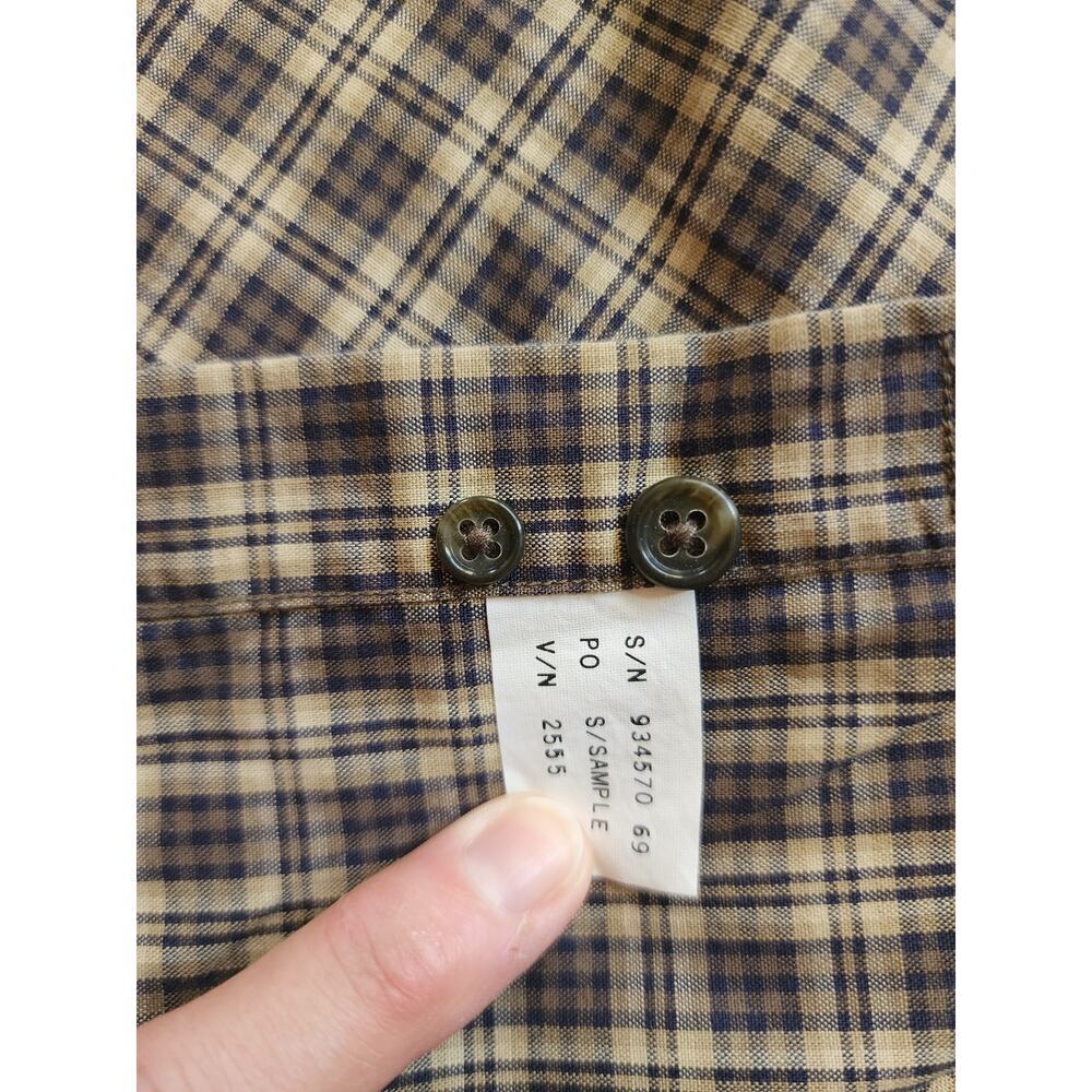 Cutter & Buck Men's Large100% Cotton Long Sleeved Brown Plaid Button Down Shirt - Picture 4 of 6